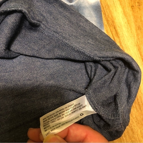 Knox Rose Grey Blue Geometric Pullover Sweater Wide Cuffed Sleeve Womens Large - Picture 7 of 7